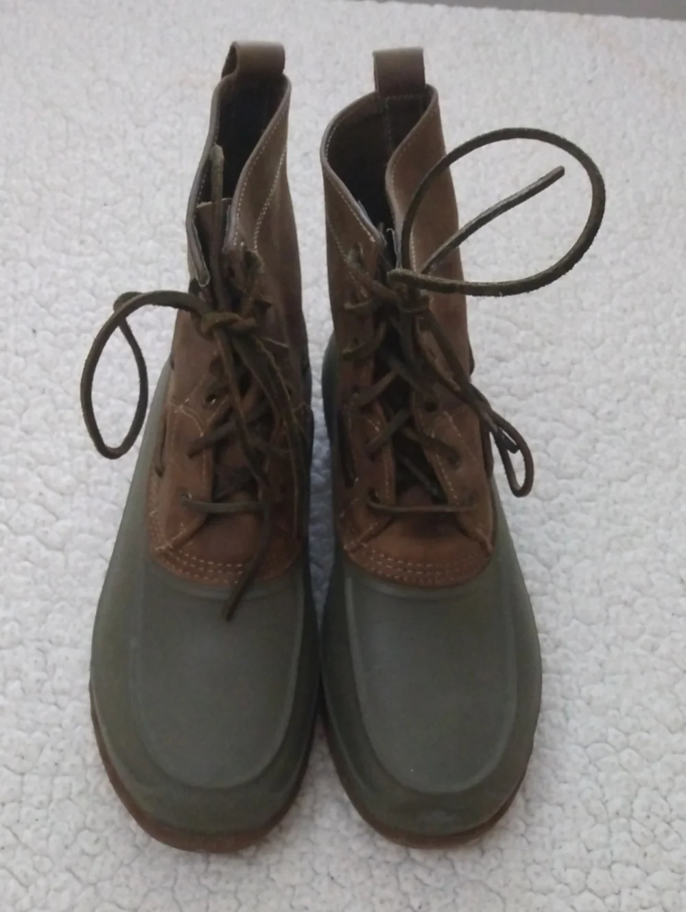 Men's Sperry Brown/Green Heavy Weather Duck Boots 10.5 M